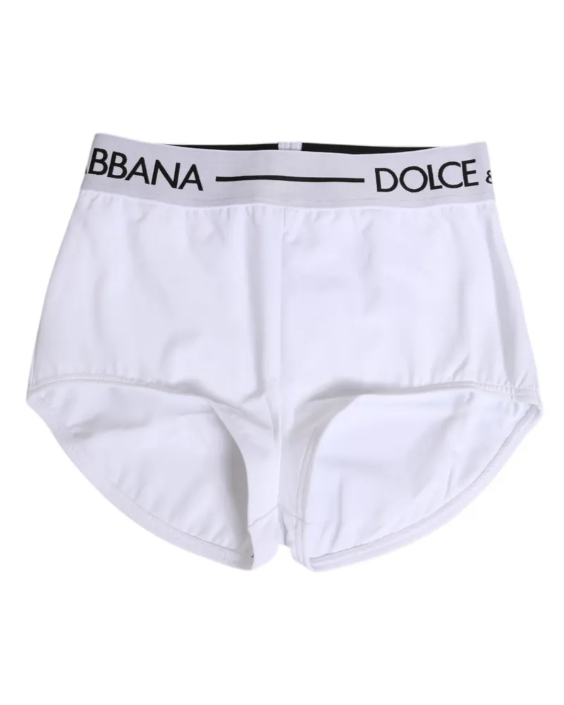 Dolce & Gabbana Women White Nylon Logo Waistband Shorts Underwear Elastane White