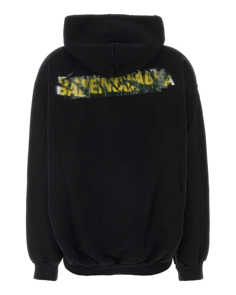 Balenciaga Women's Black Cotton Oversize Sweatshirt Exterior: Felpe Sweater Black