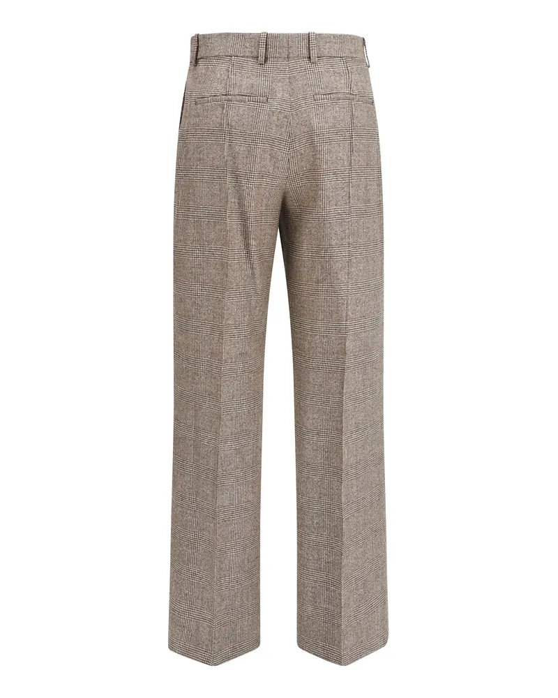 Burberry Women's Tailored Linen And Wool-Blend Pants Soap Beige-Brown Chk Beige/brown Trousers Soap