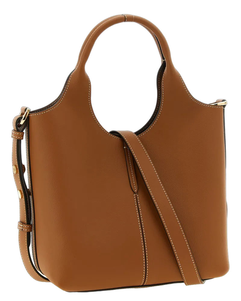 TOD'S Women's Brown Calfskin Tote Bag Brown