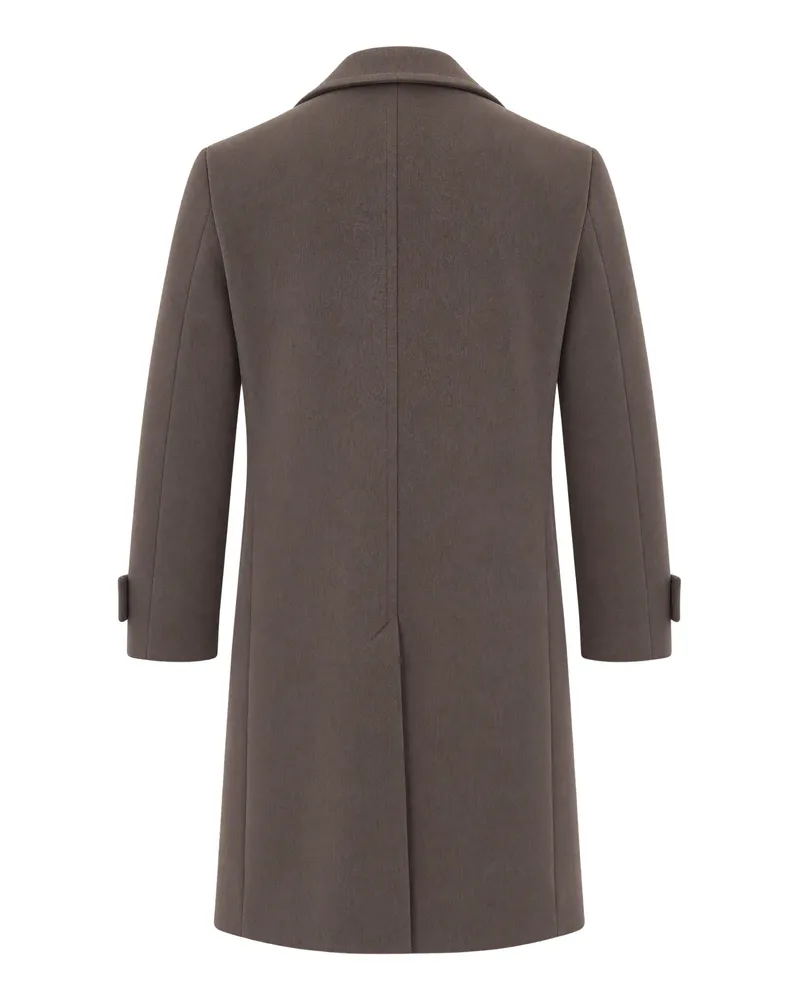 Luigi Bianchi Mantova Double-Breasted Virgin Wool Coat — Brown Brown