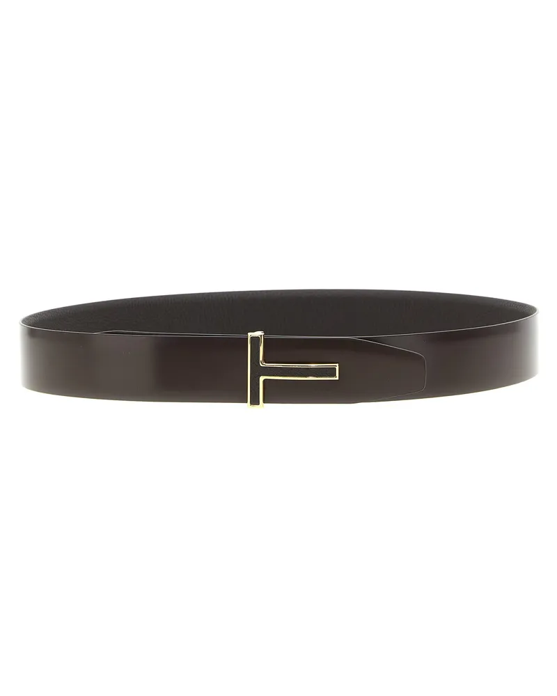 Tom Ford Men's Brown Calfskin Belt Brown