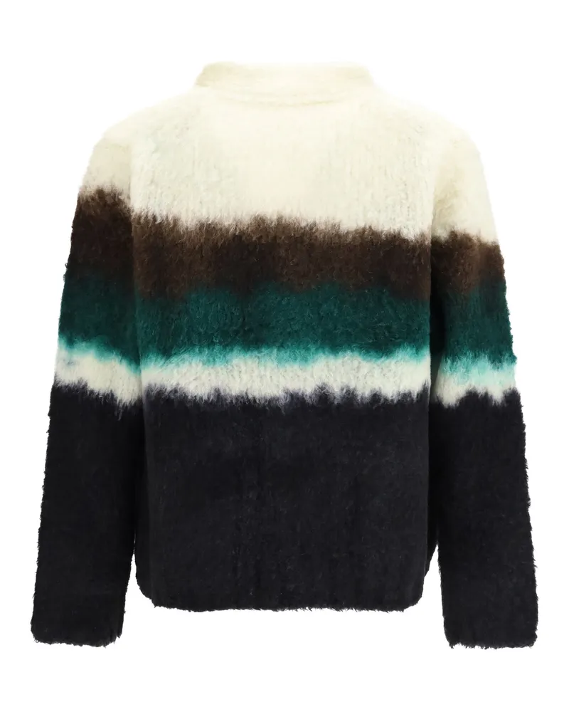 Sacai Men's Chusen-Dyed Cardigan Black Multi Wool Ovis Aries; Polyester Sweater Multicolor