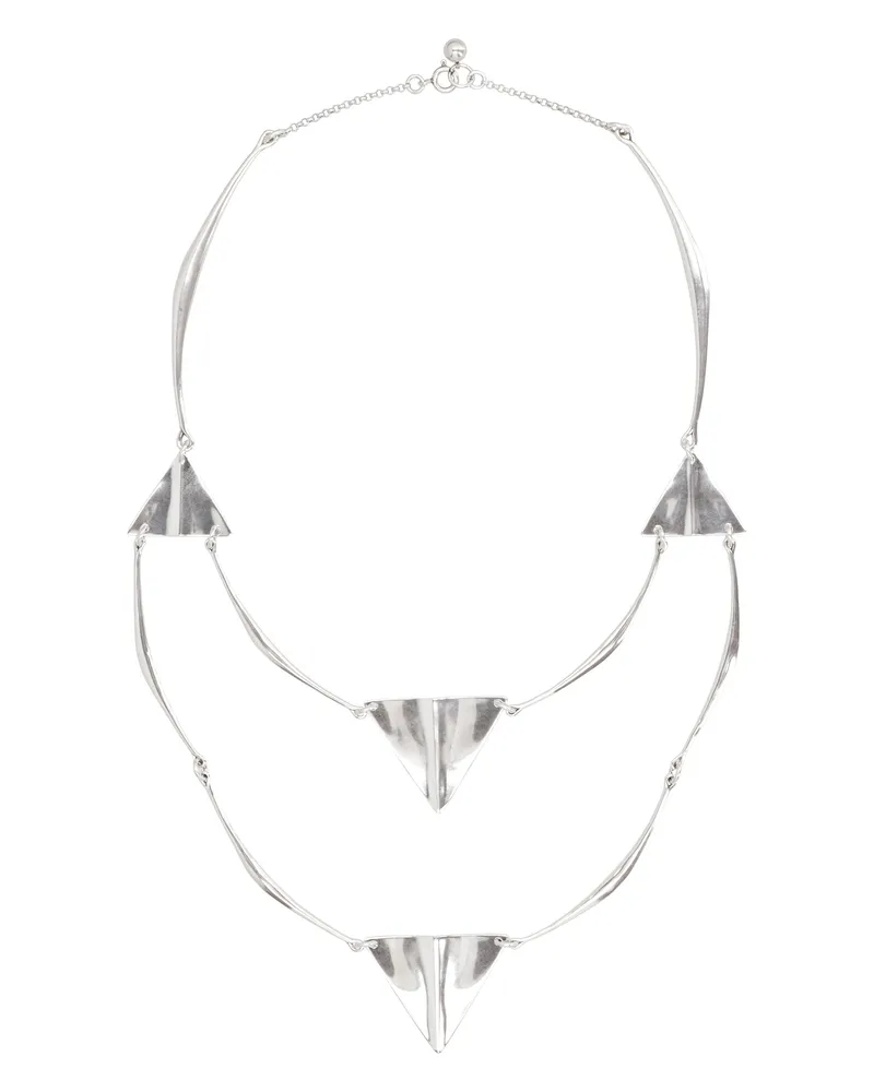 Isabel Marant Women's Blair Necklace With Triangular Pendants Silver Brass Necklaces Silver