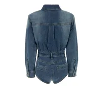 Women's Denim Jacket Blue Cotton Elastane
