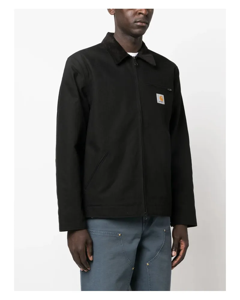 Carhartt WIP Men's Zip-Up Cotton Shirt Jacket Black Black