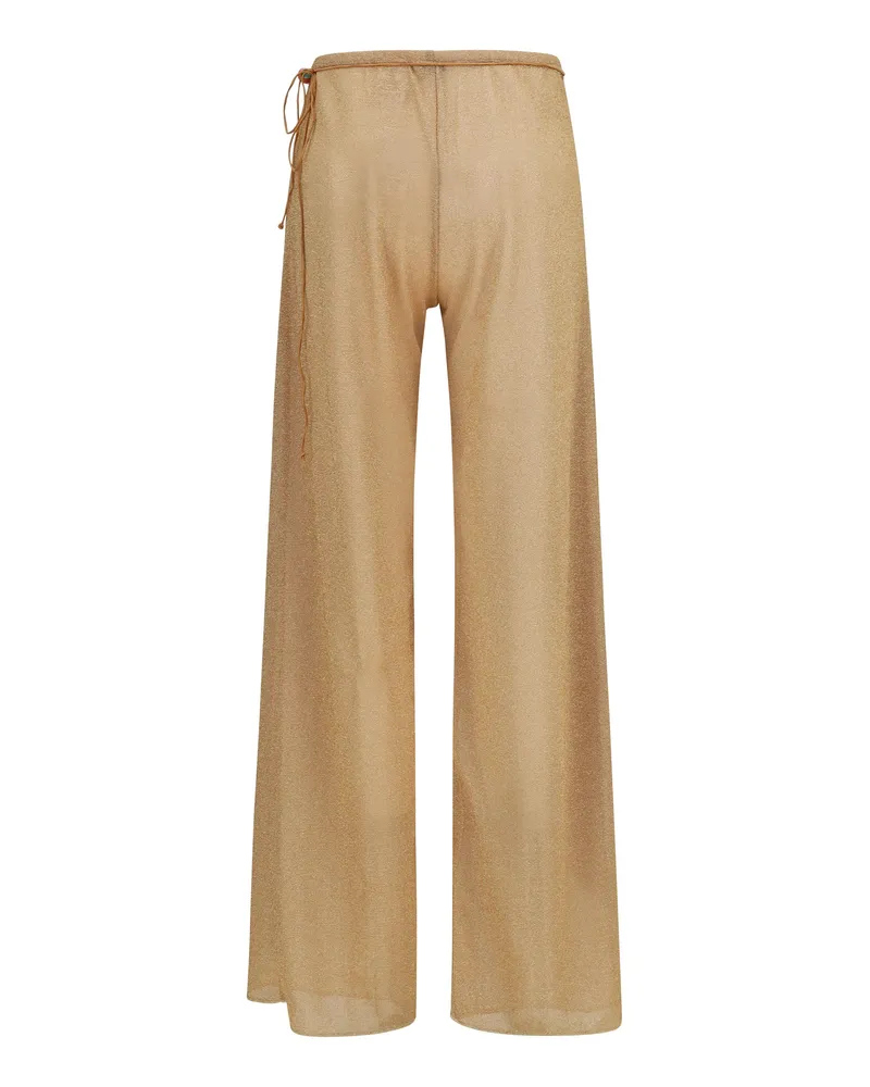 Oséree Women's Lumière Wide-Leg Pareo Pants Gold Polyamide; Metal Fibers Trousers Gold