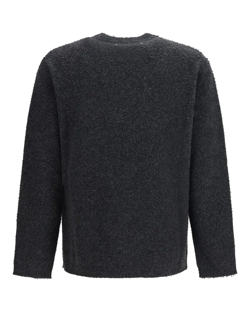 Golden Goose Men Sweater Crew Neck Wool Grey Merino Gray