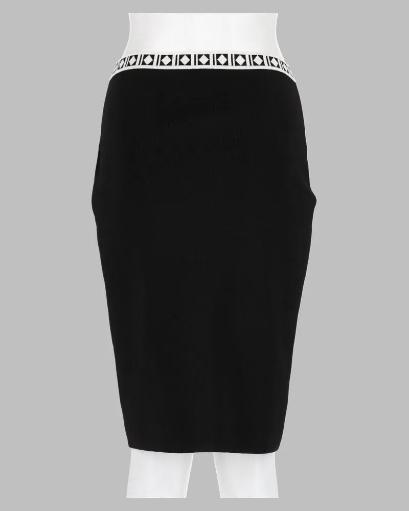 Versace Jacquard Logo Midi Skirt — Black Black