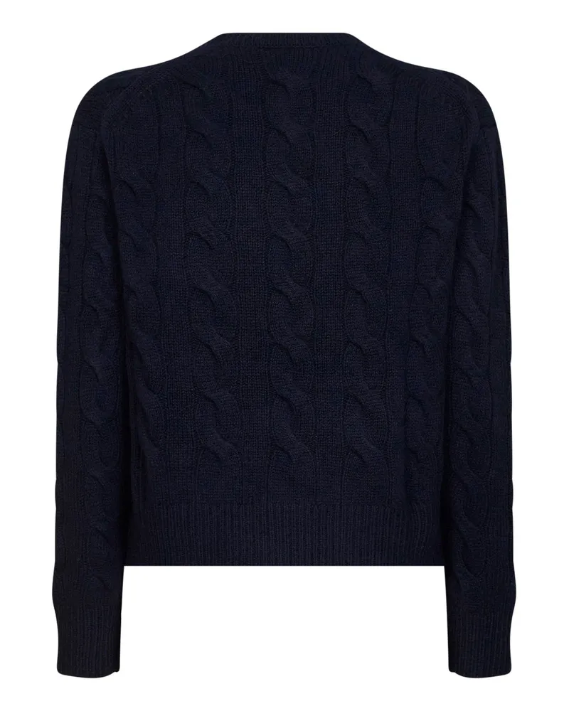 Ralph Lauren Women's Cable-Knit Crewneck Sweater, Wool-Cashmere Blue Navy