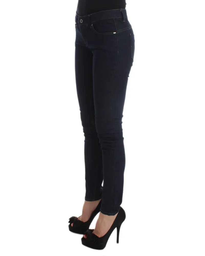 CoSTUME NATIONAL Women's Blue Cotton Blend Slim Fit Jeans Clothing Blue