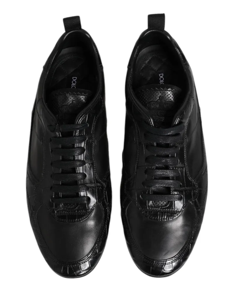 Dolce & Gabbana Exotic Leather Low-Top Sneaker — Black Black