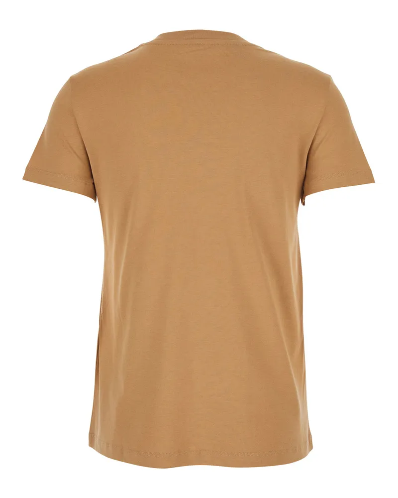 Max Mara Women's Beige Crewneck T-Shirt With Front Pocket Cotton T-Shirts & Jerseys Beige