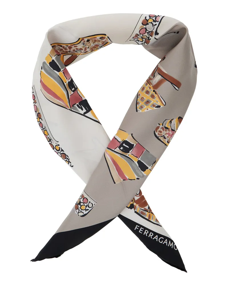 Ferragamo Women's Scarf, Multicolour Silk Scarfs Multicolor