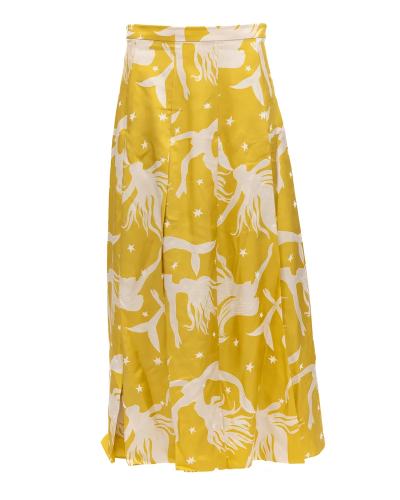 Valentino Garavani Women's Yellow Printed Maxi Skirt Yellow