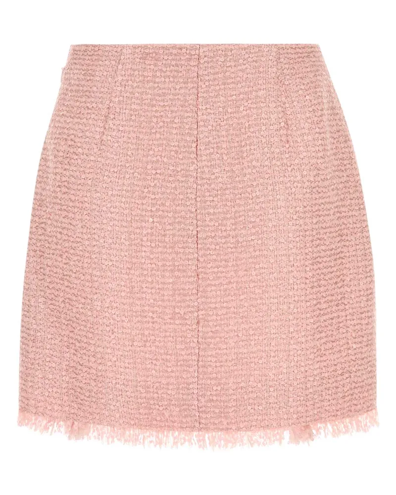 Balmain Women's Pink Tweed Skirt Rose Gonne Pink