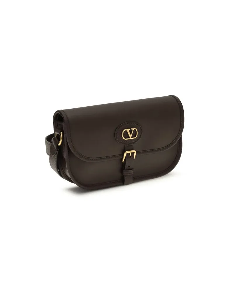 Valentino Garavani Men's Brown Calf Leather Bos Taurus Shoulder Bag Brown