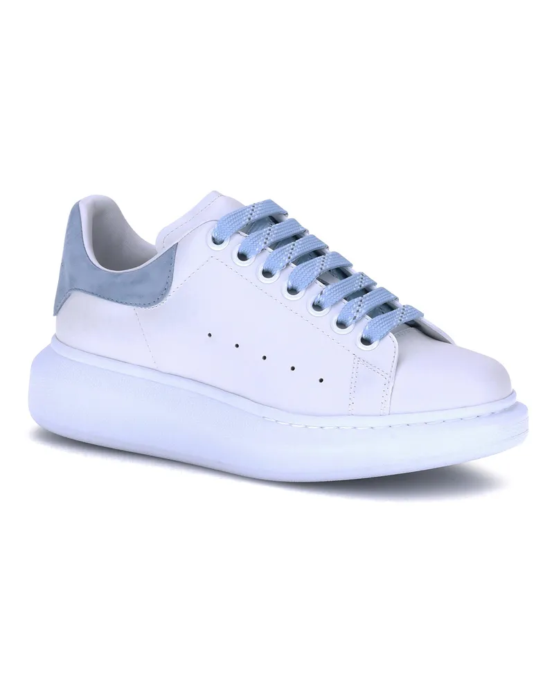 Alexander McQueen Women's Leather Sneakers White-Powder Blue White/powder White