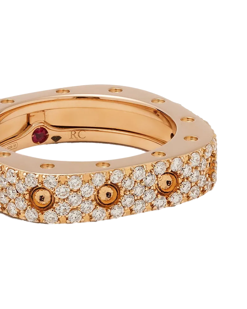 Roberto Coin Women's 18kt Rose Gold Diamond Pois Moi Ring Continuty Rose