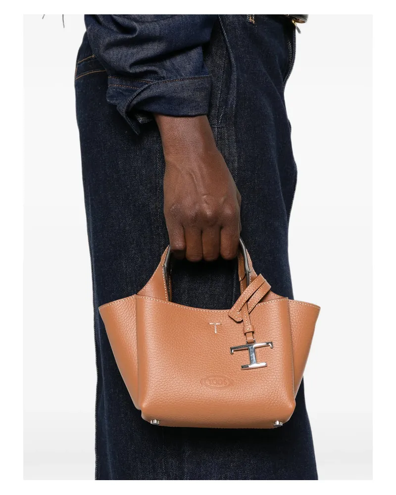 TOD'S T Timeless Tote Bag — Brown Brown