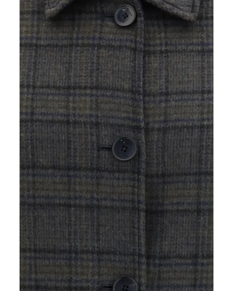 Etro Men's Coat Soho Reversible Wool-Blend Very Dark Blue Merino Wool (ovis Aries Navy