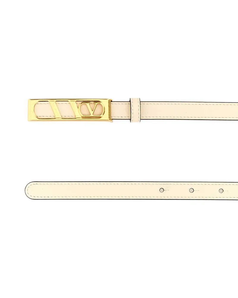 Valentino Garavani Women's Vlogo Belt Beige Calf Beige