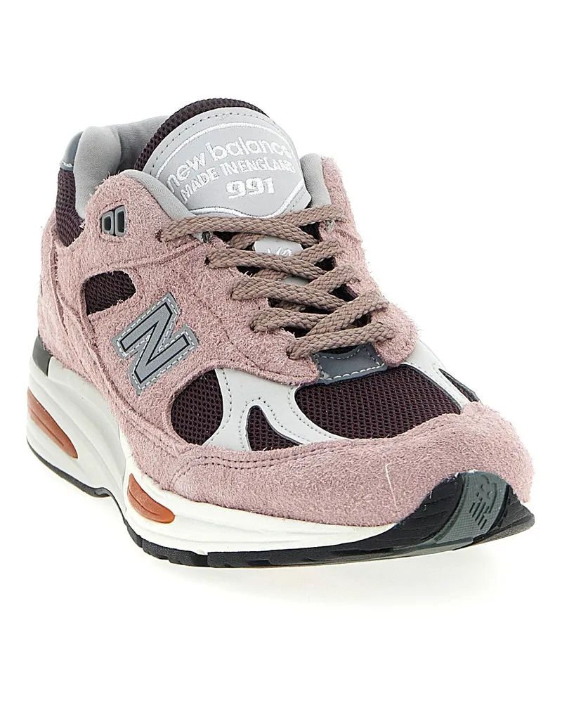New Balance Suede and Mesh Sneaker — Pink Pink