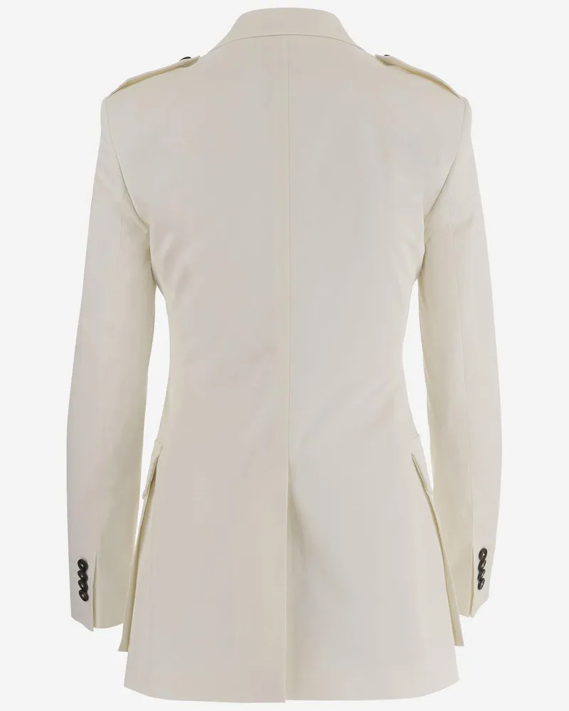 Tagliatore Women's Jacket Stretch Cotton White White