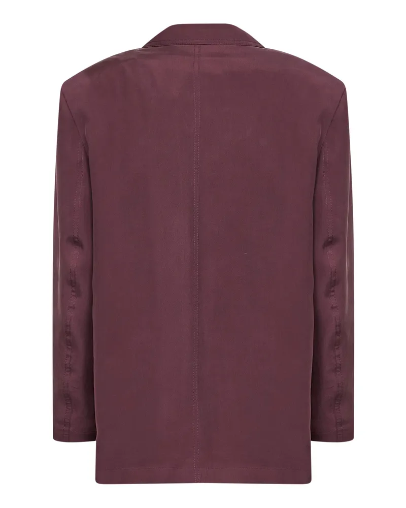 Saint Laurent Women's Blazer Bordeaux Silk Jacket Bordeaux