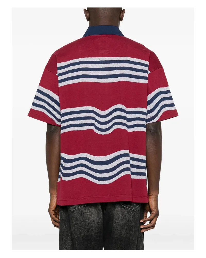 Napapijri Striped Knit Polo — Red Red