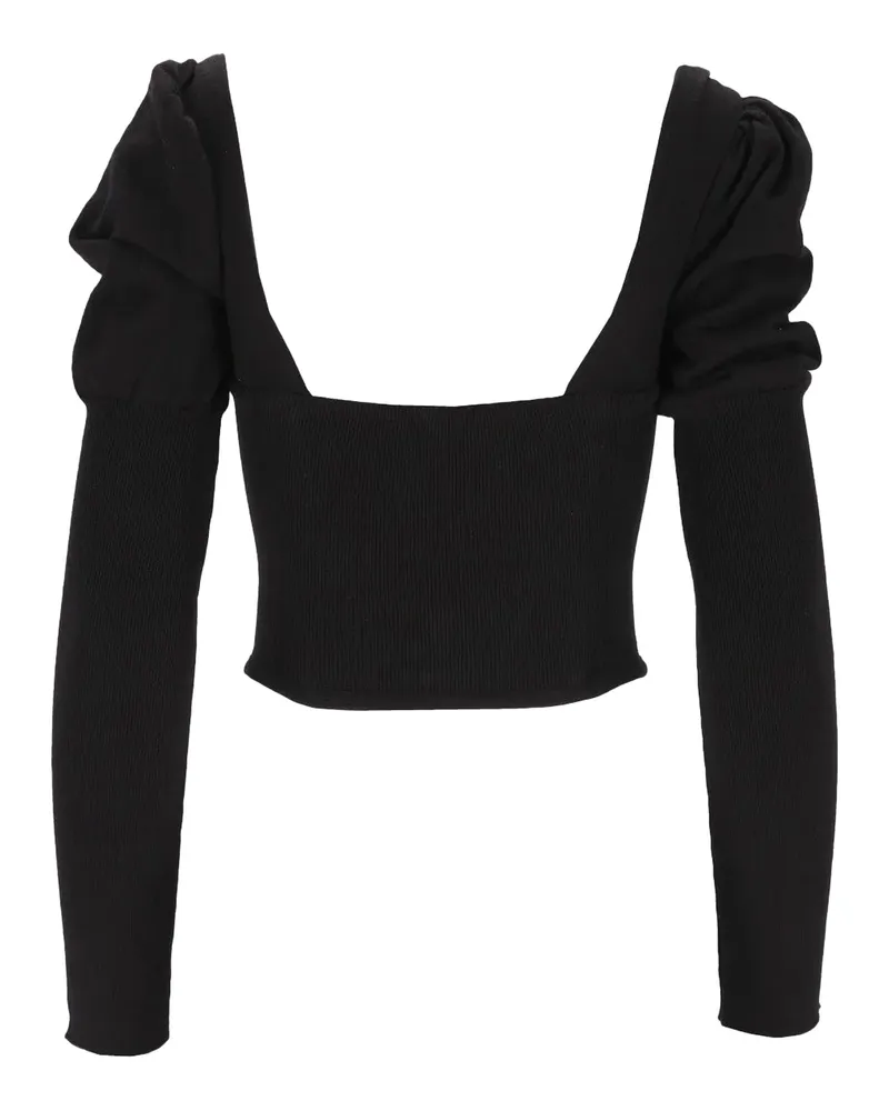 Vivienne Westwood Women's Bea Corset Cardigan Black Silk; Merino Wool Ovis Aries Top Sweater Black