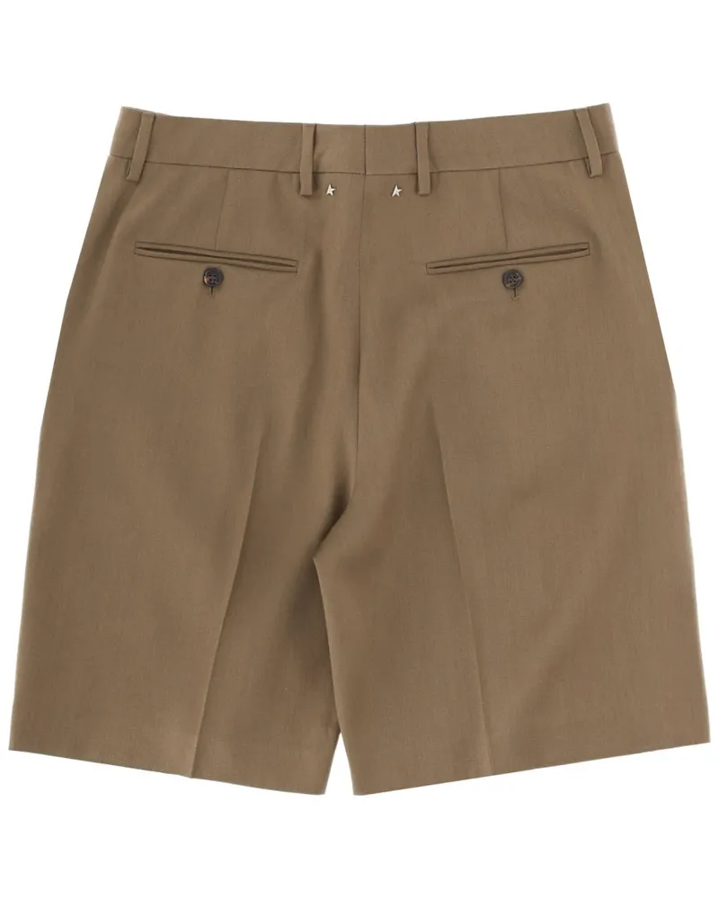 Golden Goose Virgin Wool Tailored Shorts — Green Green
