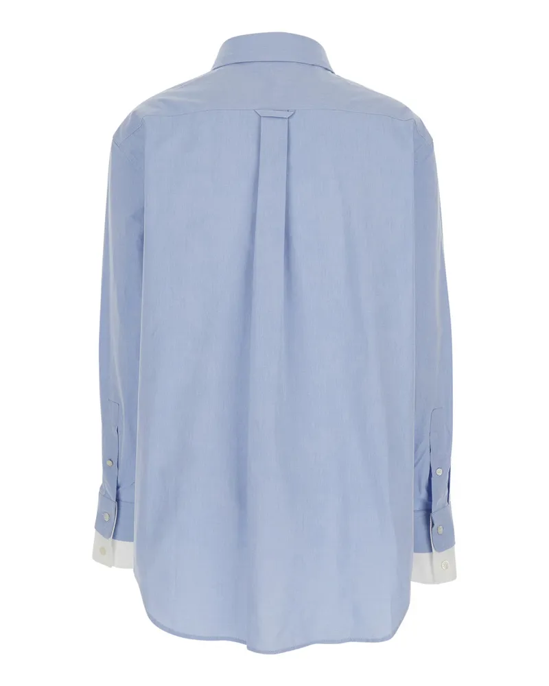 Acne Studios Women's Shirt Sitara Melange Cotton Blue Organic Blouses Blue