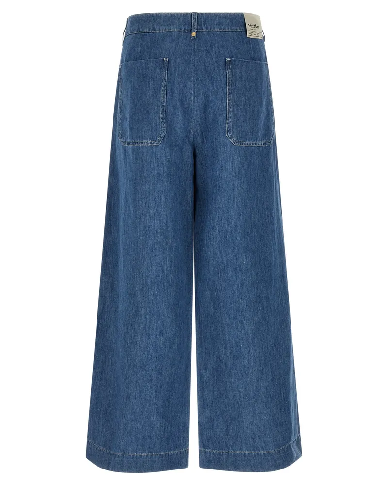 Max Mara Women's Blue Cotton Cropped Jeans Clothing Blue