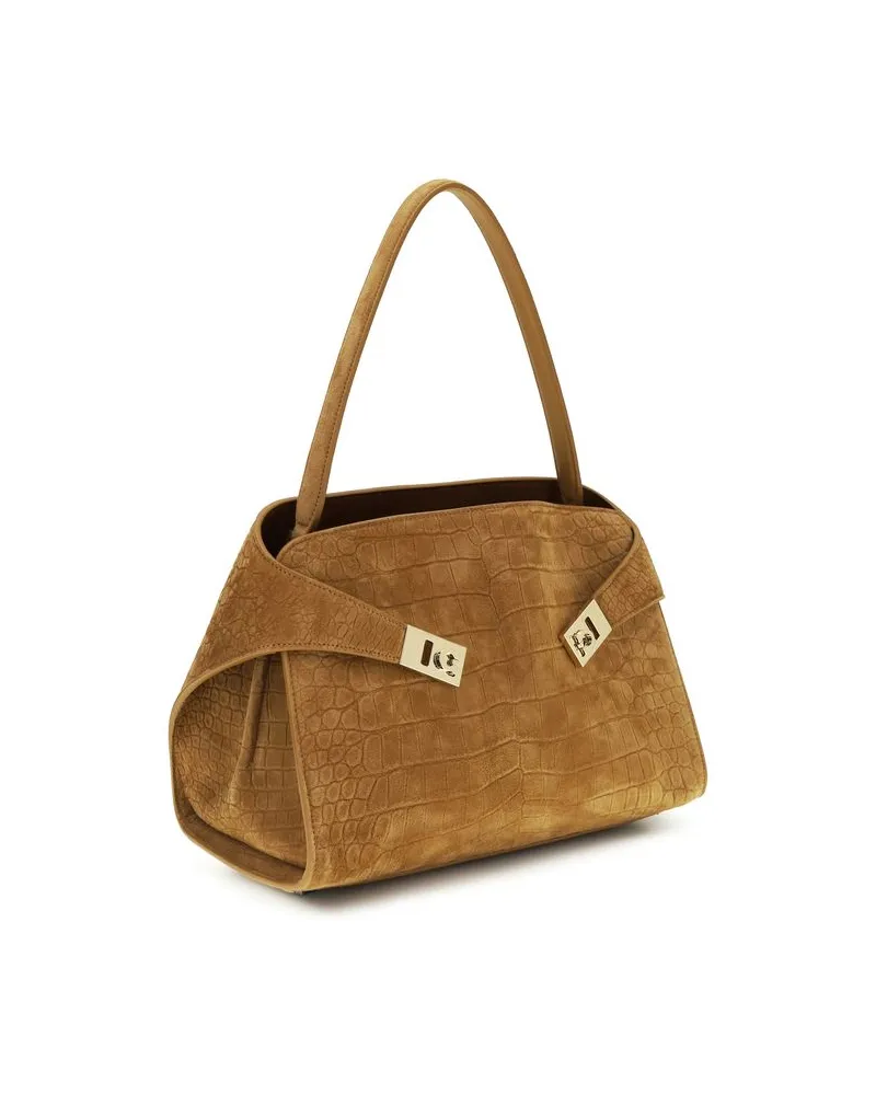 Ferragamo Women's Beige Goatskin Shoulder Bag Beige