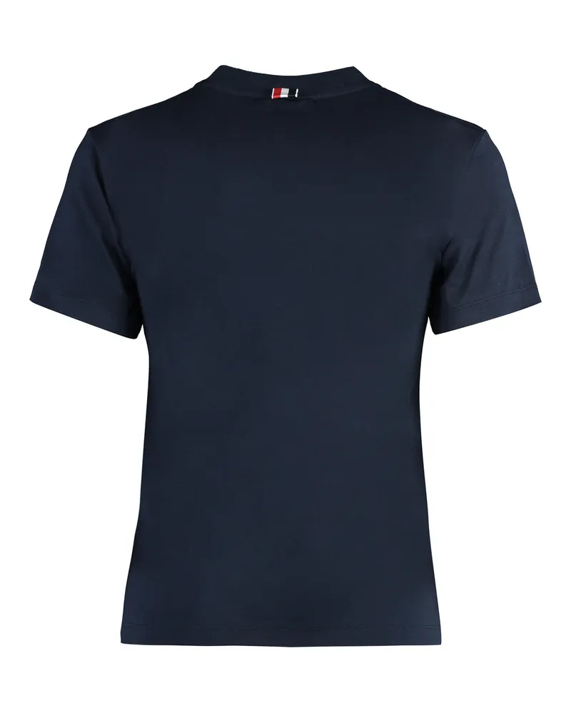 Thom Browne Women's Cotton Crew-Neck T-Shirt Blue T-Shirts & Jerseys Navy