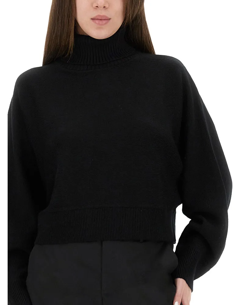 Michael Kors Extra Fine Merino Wool Cropped Sweater — Black Black