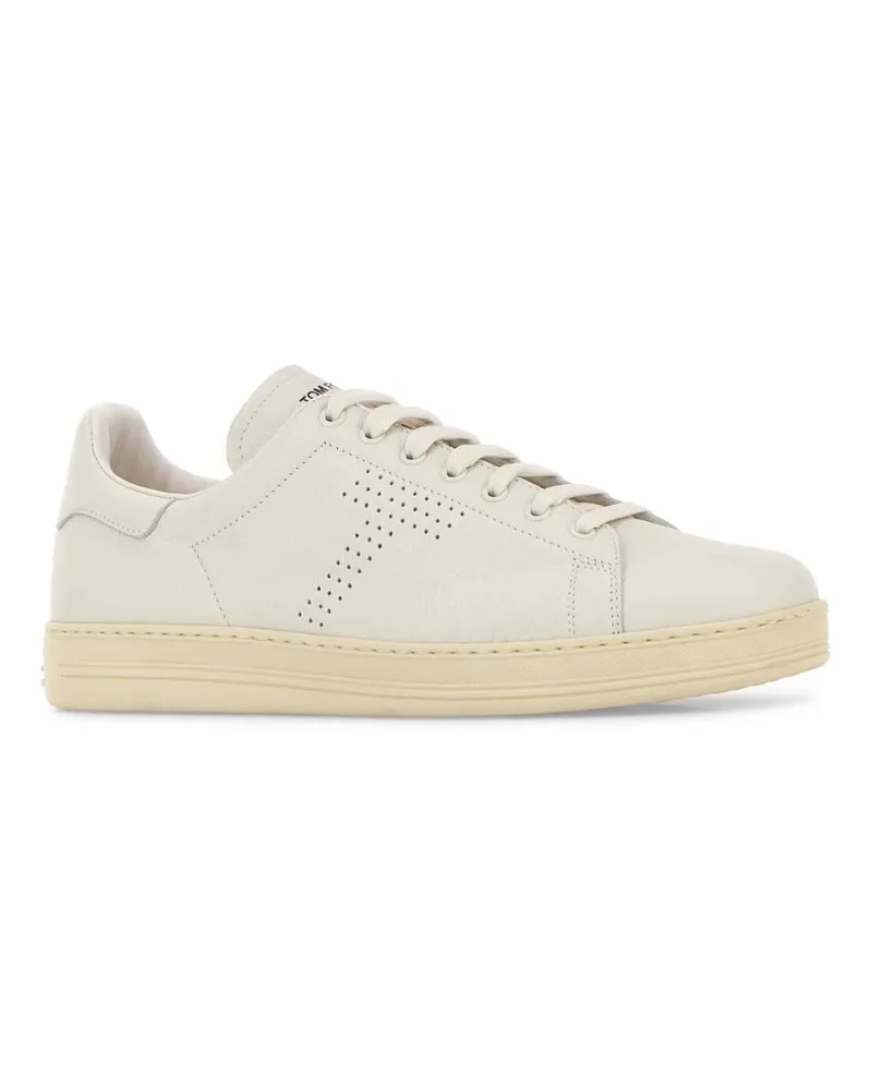 Tom Ford Men's Chalk Leather Warwick Sneakers White White