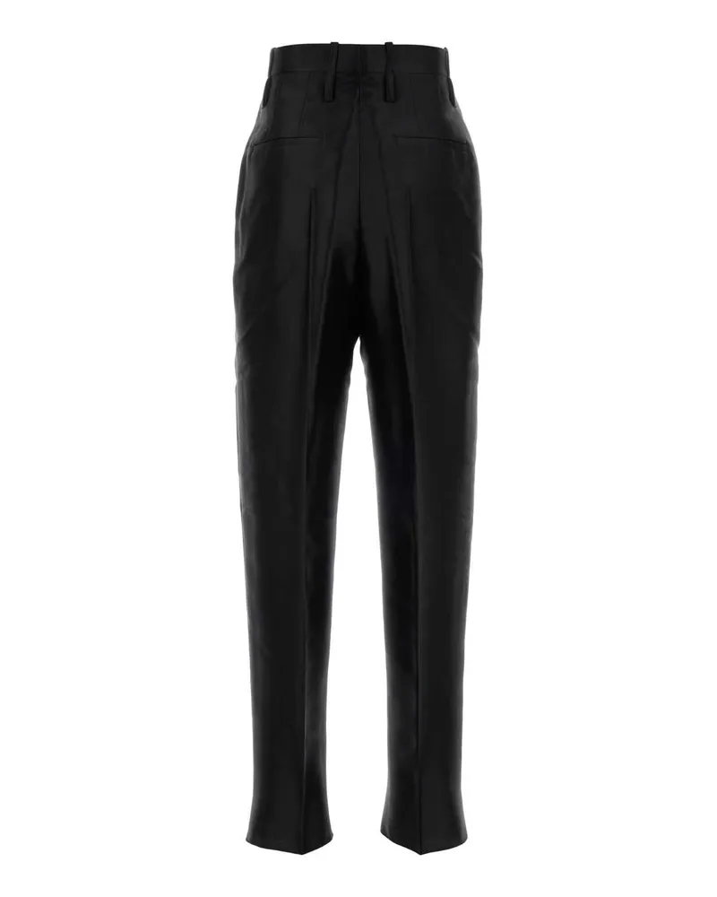 Bottega Veneta Women's Black Taffeta Pant Exterior: Viscose Cotton Silk Pantaloni Trousers Black