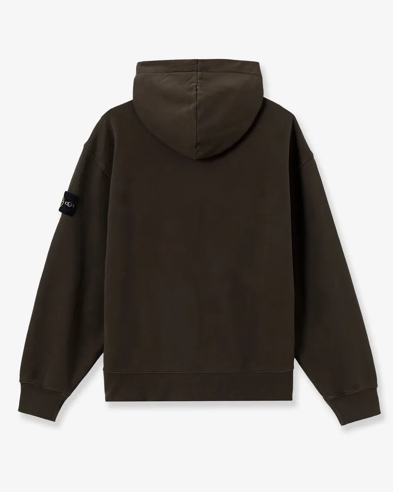 Stone Island Men's Hoodie Oversized Organic Cotton Green Sweatshirts Sweater Green