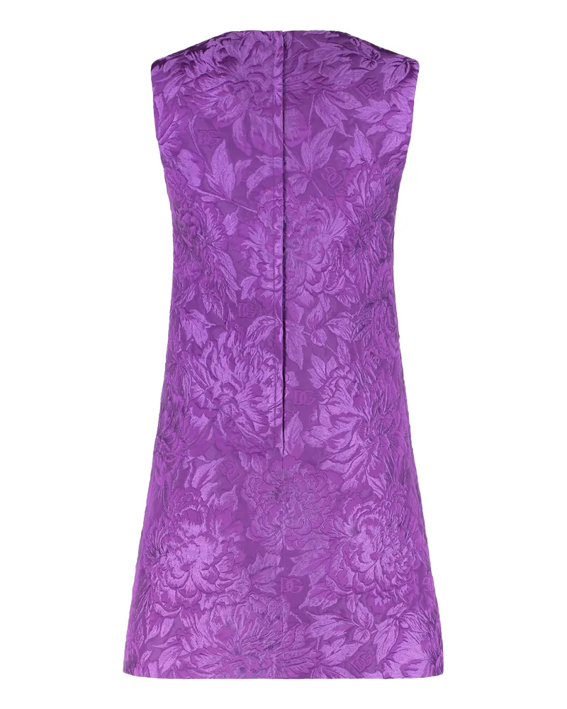 Dolce & Gabbana Women's Jacquard Mini Dress Purple Cotton Purple