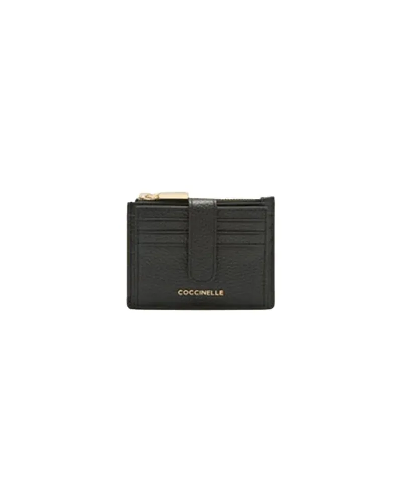 Coccinelle Women's Card Holder Black Cowhide Bags - Card-Holders Black