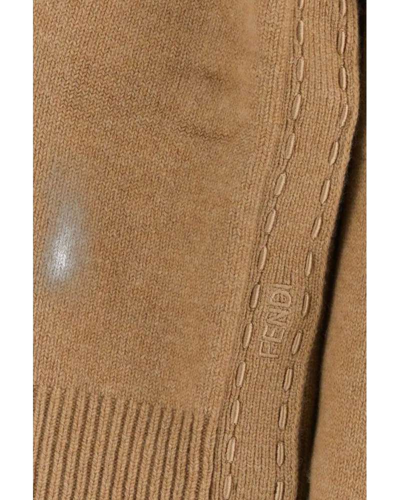 Fendi Cashmere-Nylon Turtleneck Sweater — Beige Beige
