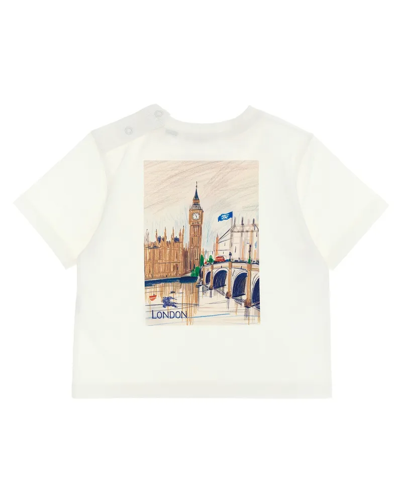 Burberry Thomas Bear Graphic Print T-Shirt — Cream Cream