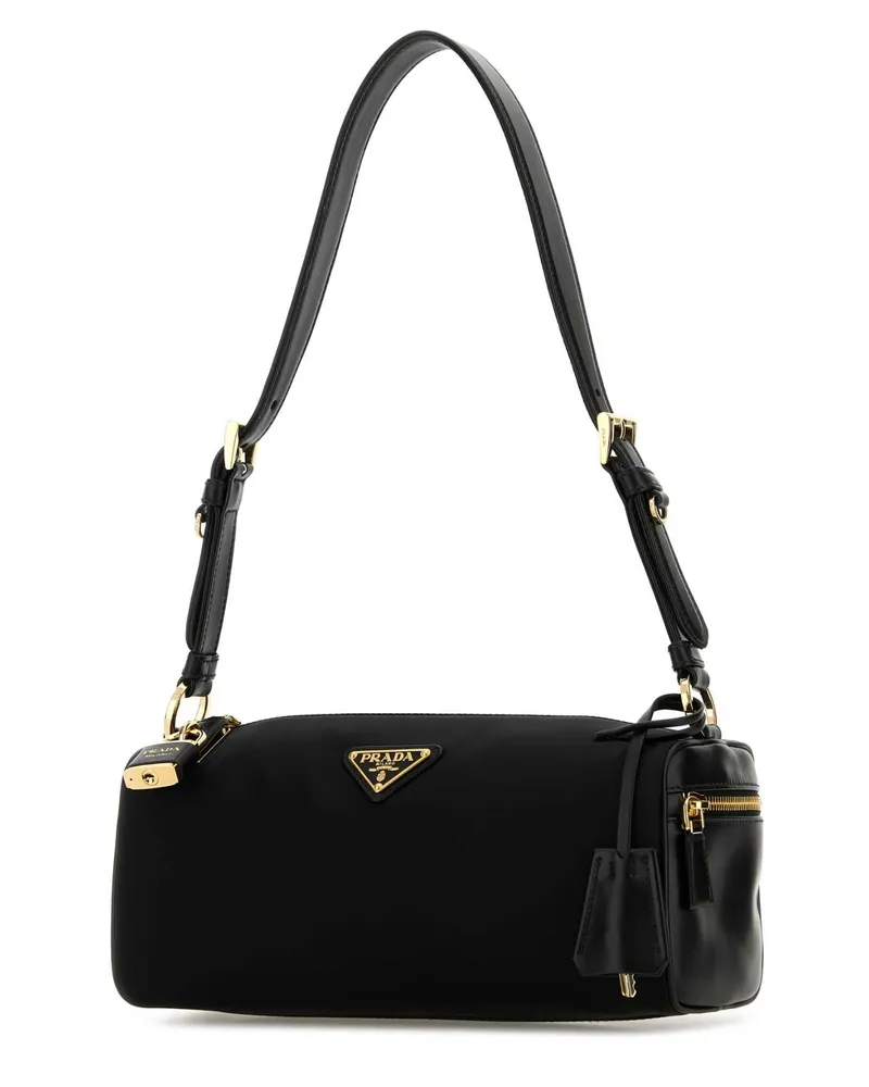 Prada Women's Black Nylon Shoulder Bag Nero Poliammidericiclata-Vitello Borse A Tracolla Black