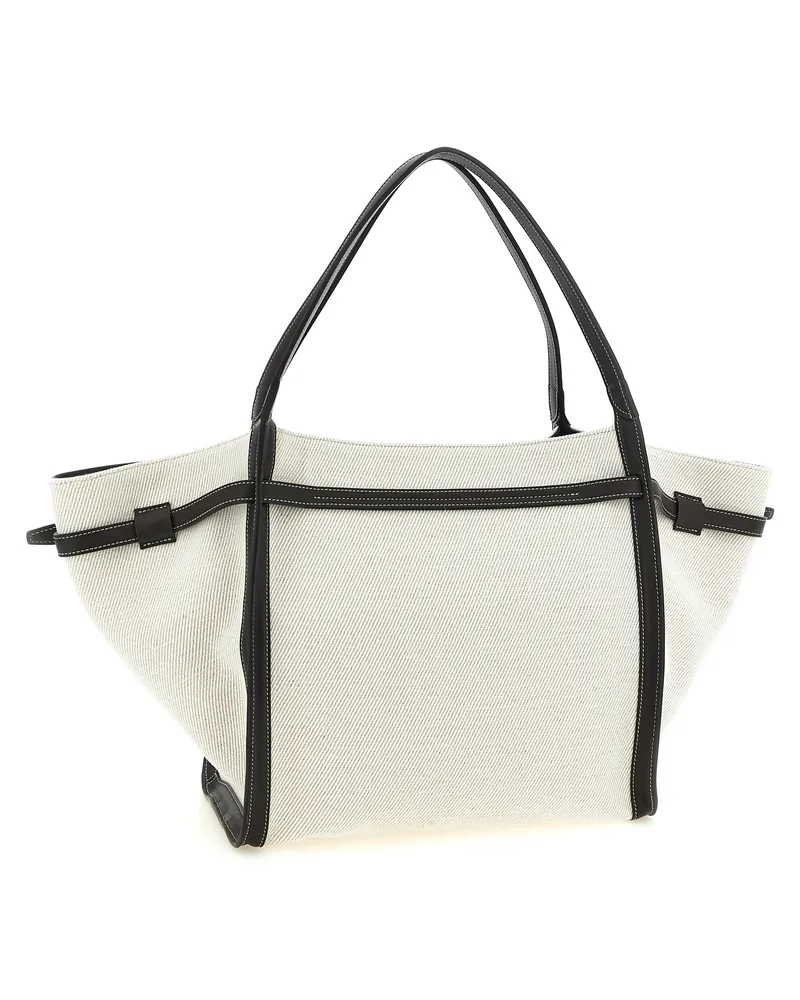 TOD'S Women's Tim Tote Multicolor Linen Calfskin Leather Multicolor