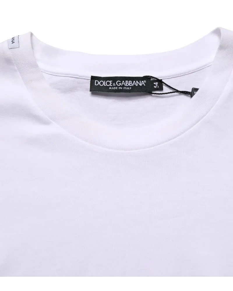 Dolce & Gabbana White Oversized Cotton Men Crew Neck T-Shirt White