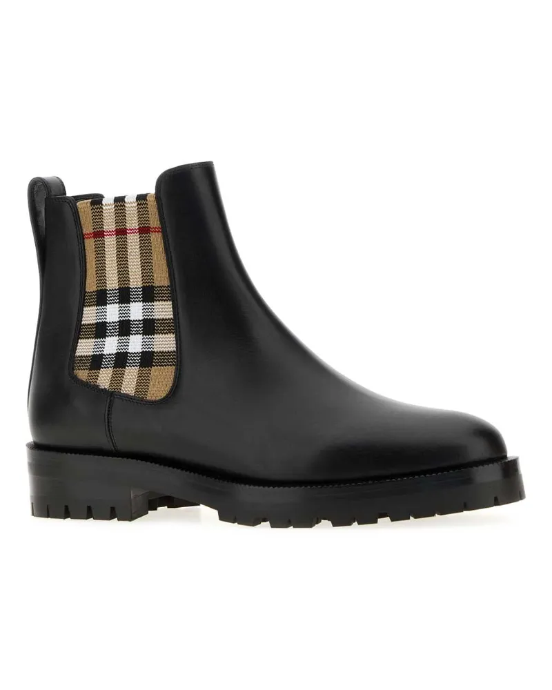 Burberry Women's Black Leather Ankle Boots Stivali Black