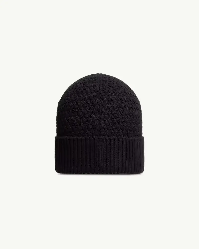 Moncler L20913B00026M4281999 Ribbed Knit Beanie — Black Black