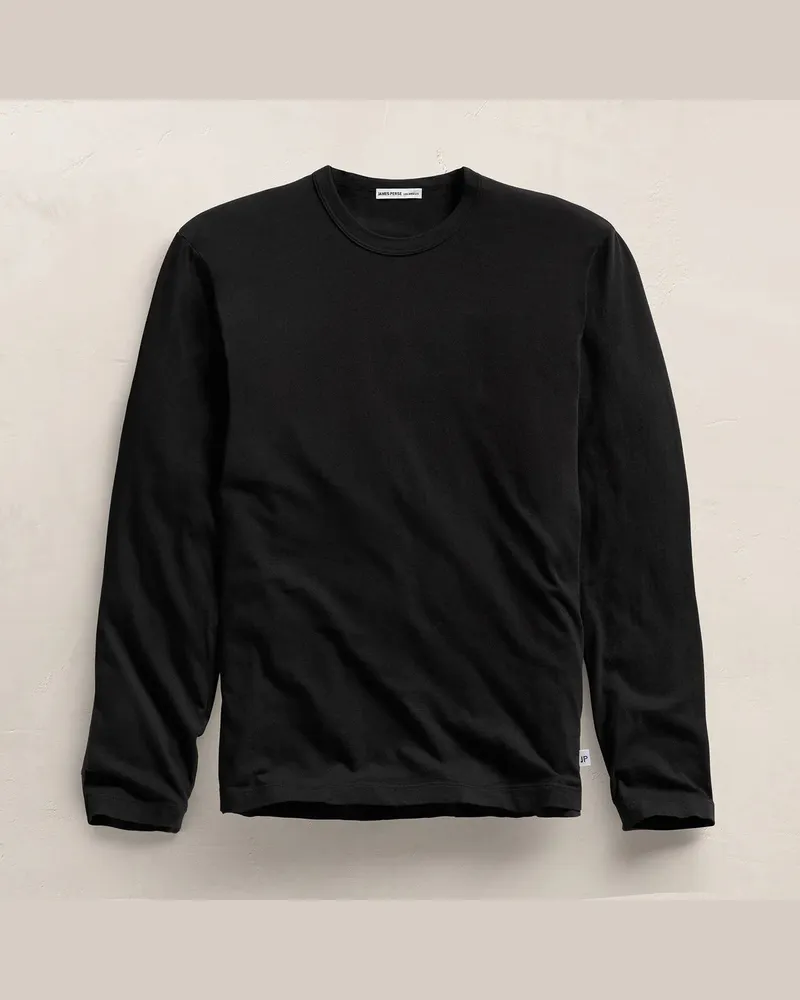 James Perse Crewneck Long-Sleeve Sweatshirt — Black Black